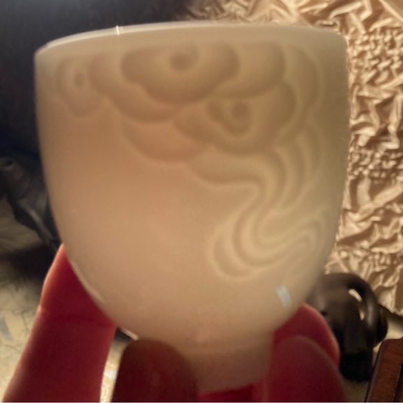 Other - Porcelain Tea Cup with swirls -Swirly Cloud embossed design